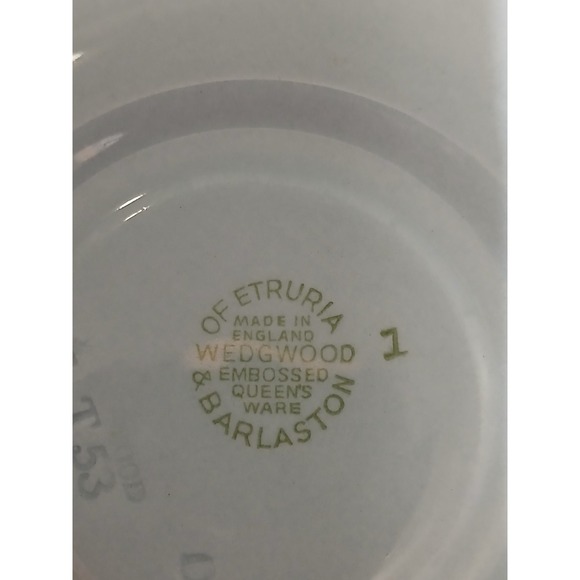 Wedgwood Blue Queen's Ware Cup and Saucer Embossed Grapes Made in England - Picture 4 of 7